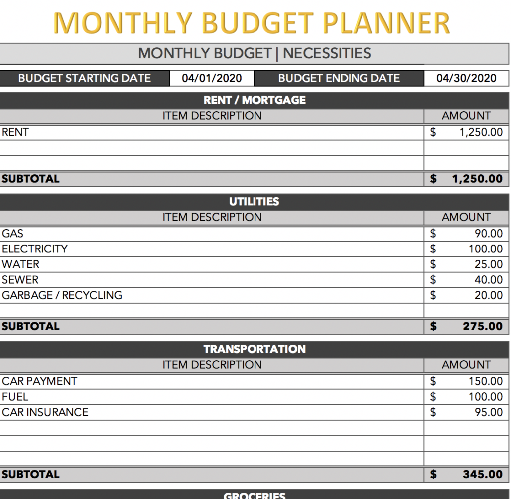 Simple, FREE Monthly Budget Planner & Expense Tracking Sheet (Excel)